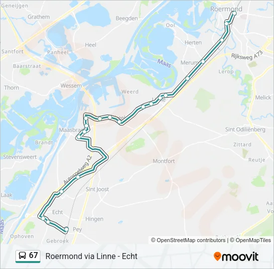 67 Bus Line Map