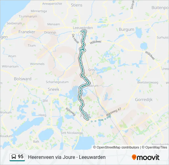95 Bus Line Map