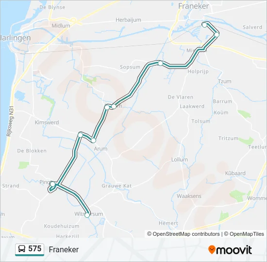 575 Bus Line Map