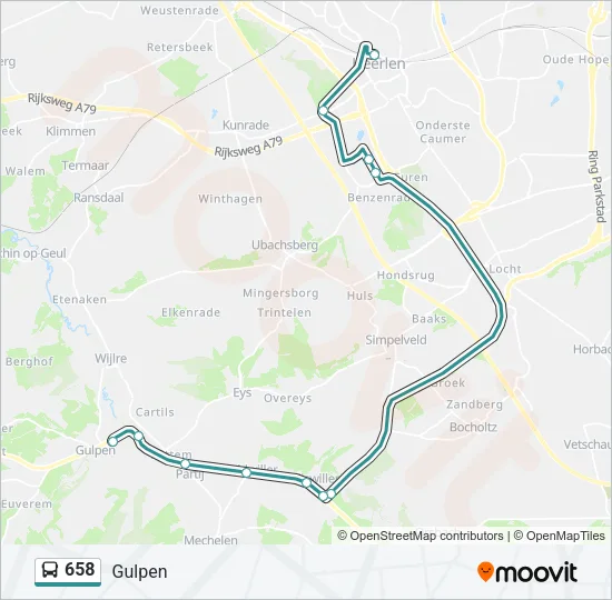 658 Bus Line Map