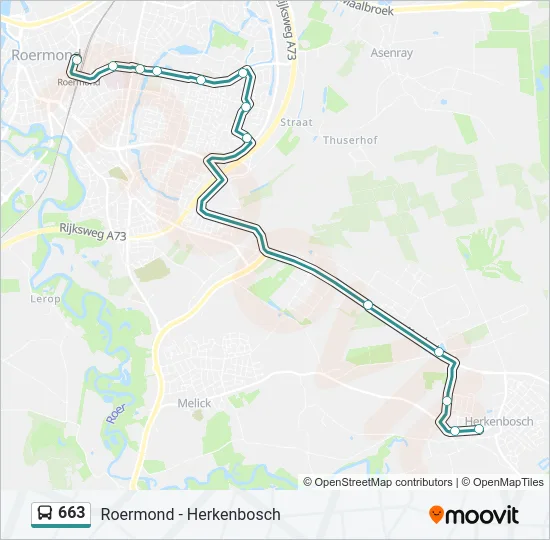 663 Bus Line Map