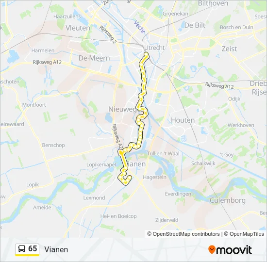 65 Bus Line Map