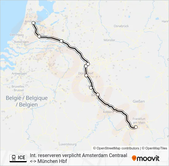 ICE Train Line Map