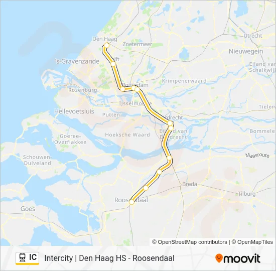 Trein IC lijnkaart