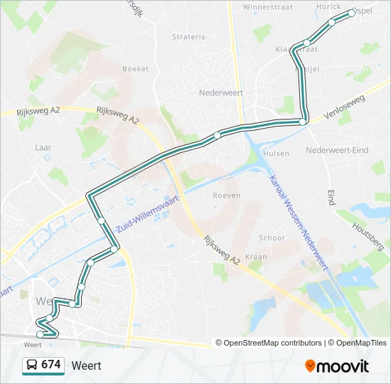 674 Bus Line Map