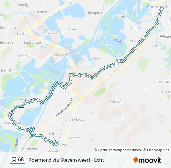 68 Bus Line Map