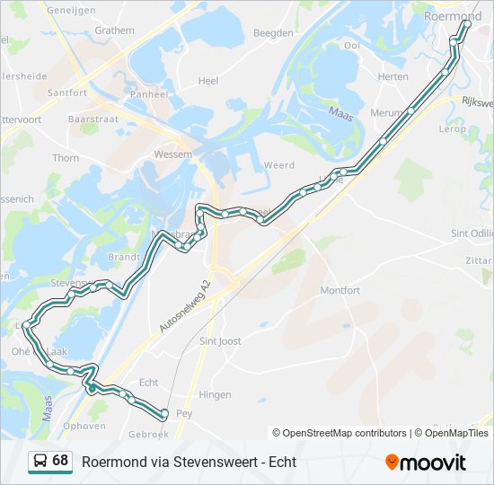 68 bus Line Map