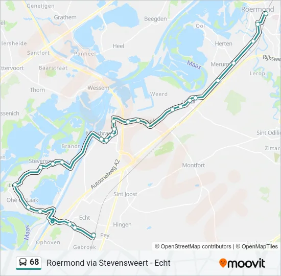 68 Bus Line Map