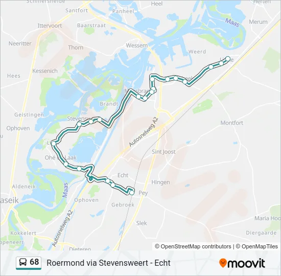 68 Bus Line Map
