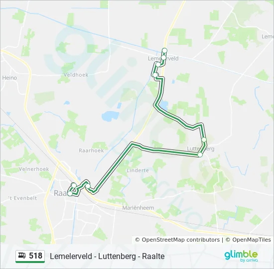 Bus 518 Route Map 518 Route: Schedules, Stops & Maps - Lemelerveld (Updated)