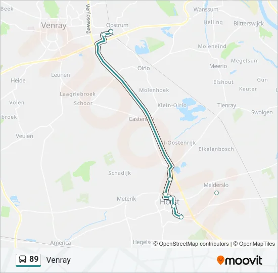 89 Bus Line Map