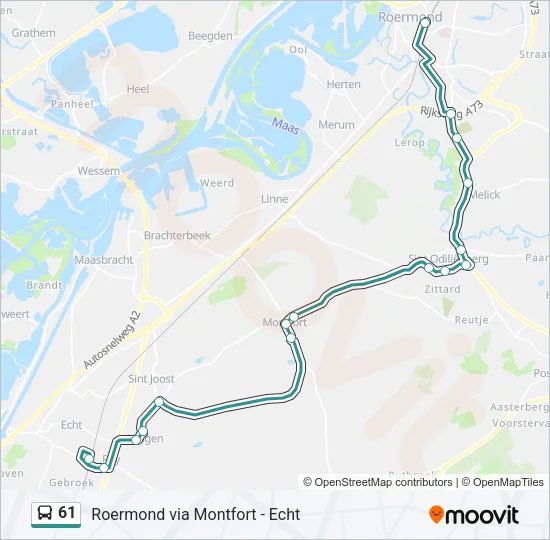 61 Bus Line Map