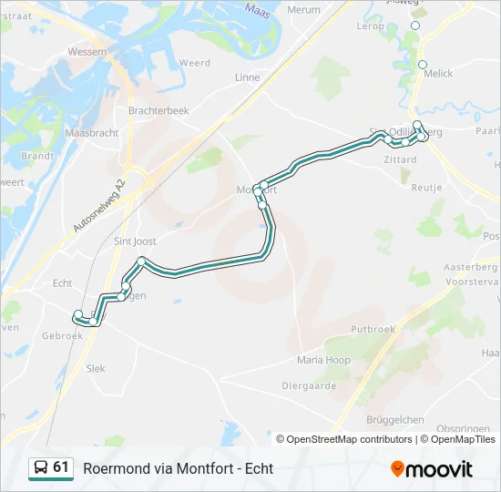 61 Bus Line Map