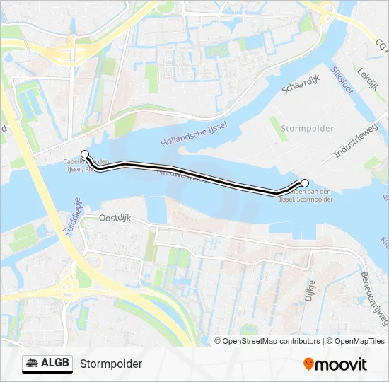 Veerboot ALGB lijnkaart