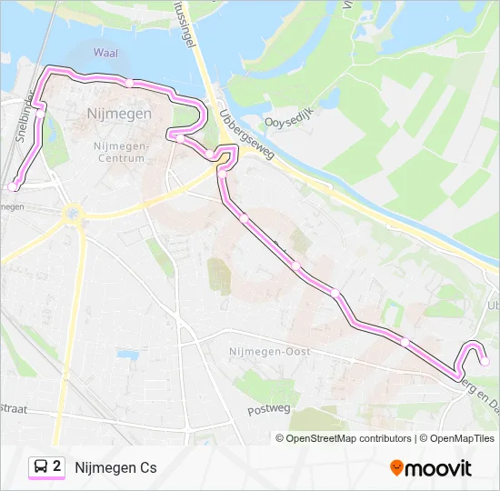 Bus 2 lijnkaart