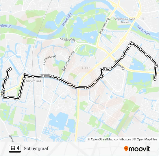 Bus 4 lijnkaart