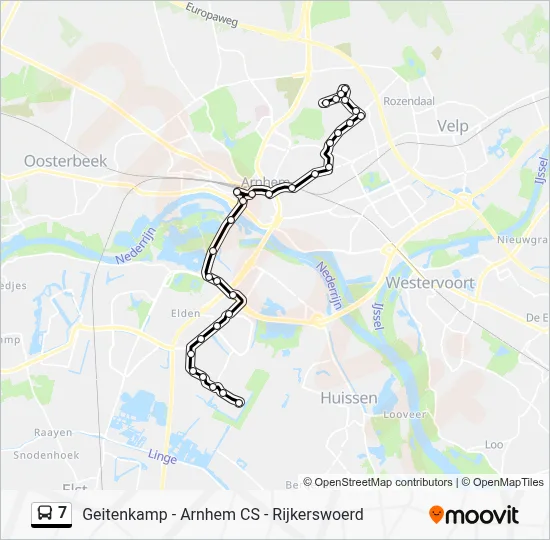 Bus 7 lijnkaart