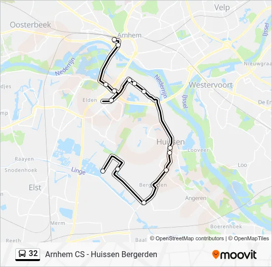 Bus 32 lijnkaart