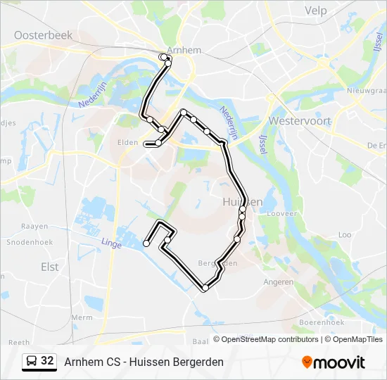 Bus 32 lijnkaart