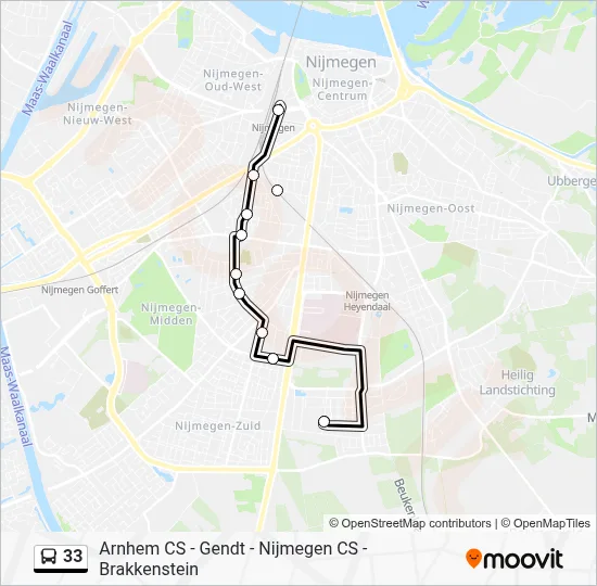 33 Bus Line Map