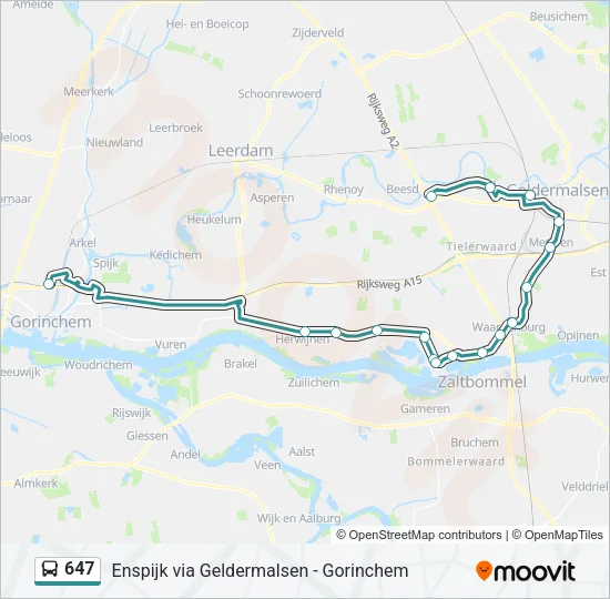 647 Bus Line Map
