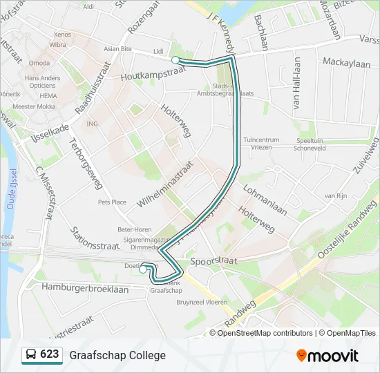 623 Bus Line Map