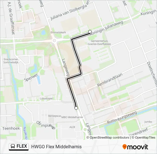 Bus FLEX lijnkaart