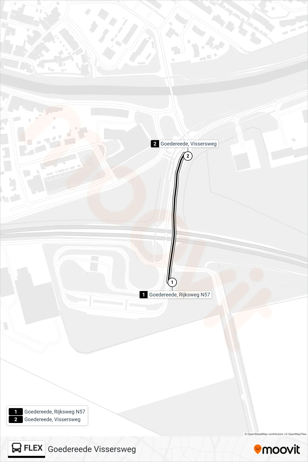 Lijn FLEX (bus, Goedereede Vissersweg): route en haltes op de kaart