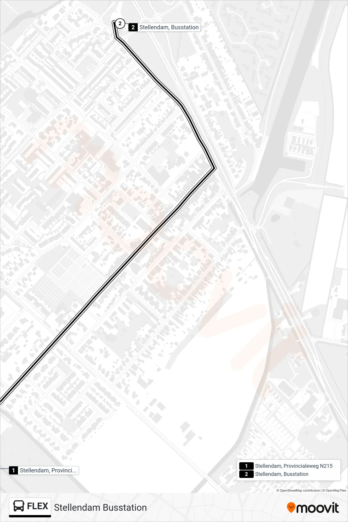 Lijn FLEX (bus, Stellendam Busstation): route en haltes op de kaart