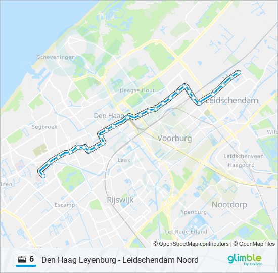 scheiden Overblijvend kool 6 Route: dienstregelingen, haltes en kaarten - Leidschendam Noord  (Bijgewerkt)