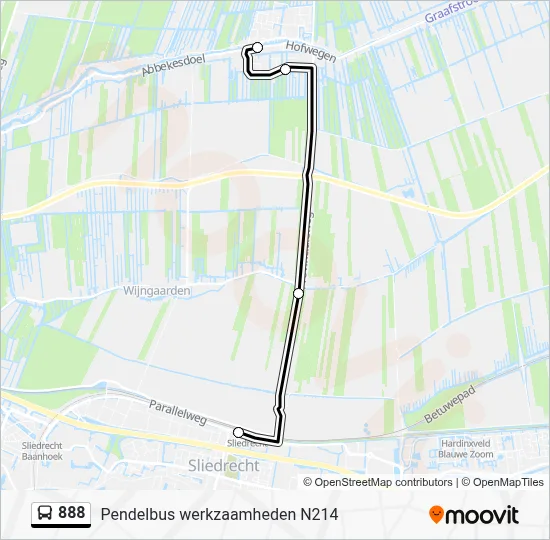 Buslinie 888 Karte