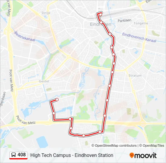 408 Bus Line Map
