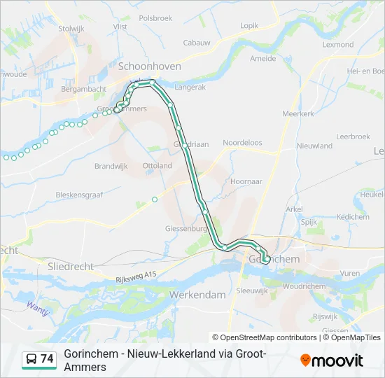 74 Bus Line Map
