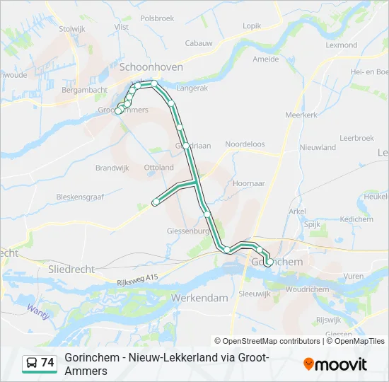 74 Bus Line Map
