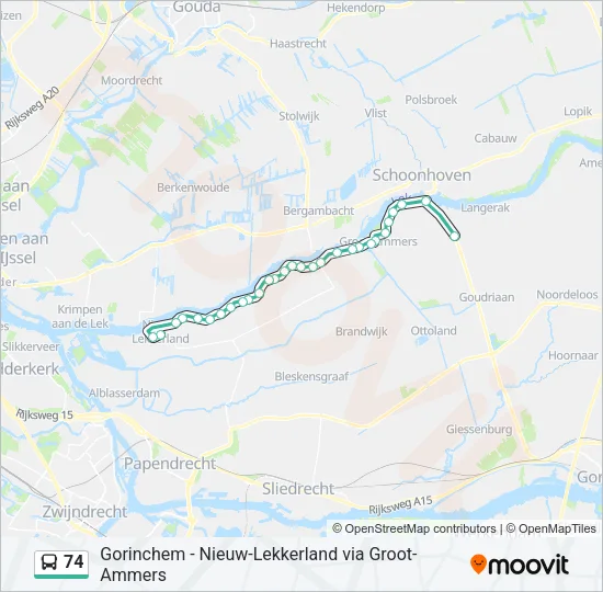 74 Bus Line Map