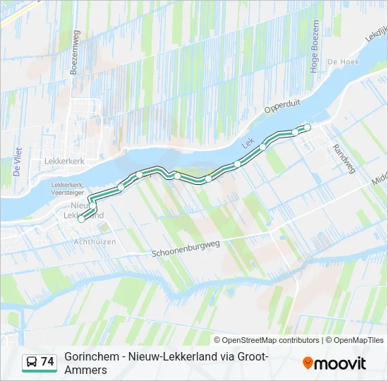 74 Bus Line Map