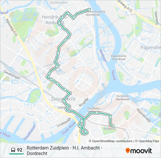 92 Bus Line Map
