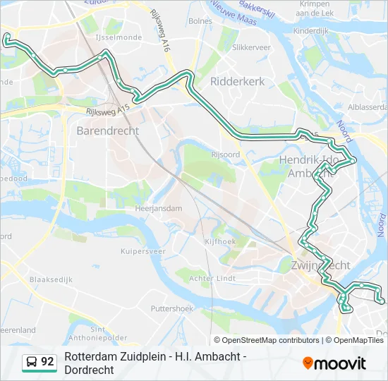 92 Bus Line Map