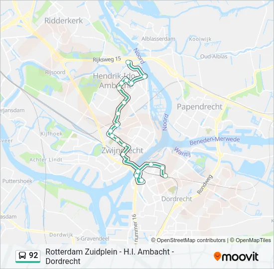 92 Bus Line Map