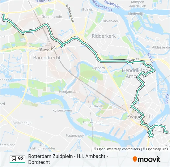 92 Bus Line Map
