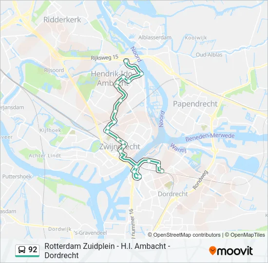 92 Bus Line Map