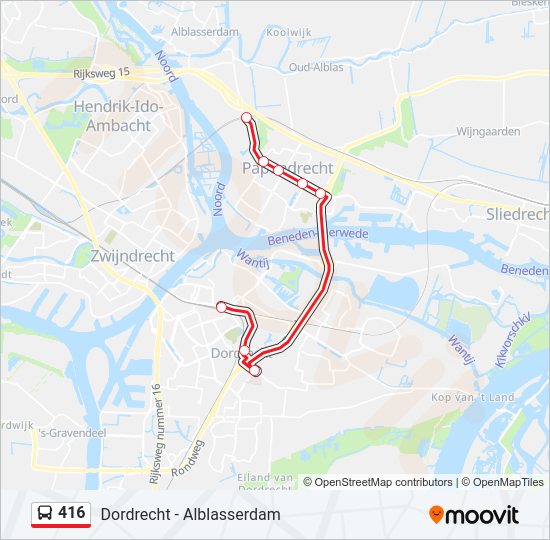 416 bus Line Map