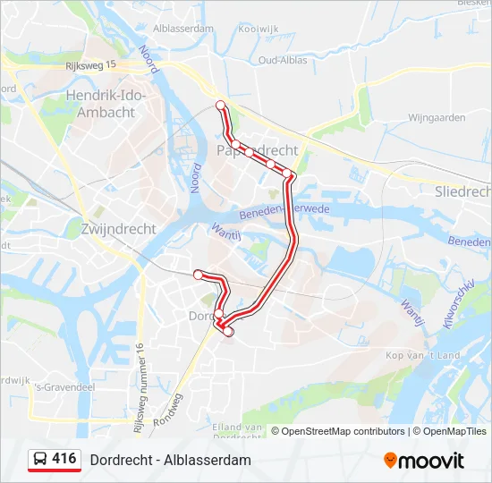 416 Bus Line Map