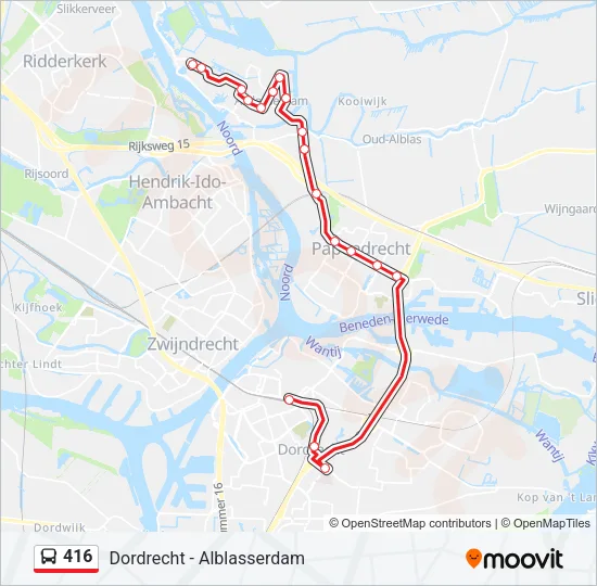 416 Bus Line Map