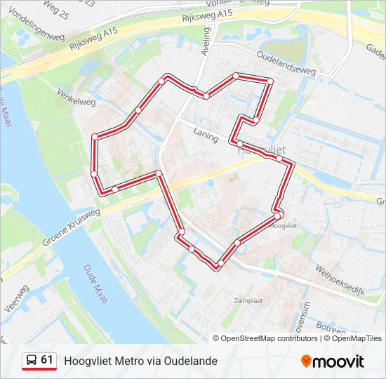 61 Bus Line Map