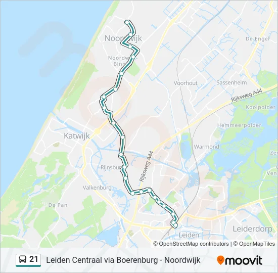 21 Bus Line Map