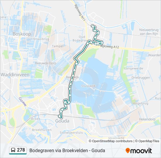 Bus 278 lijnkaart