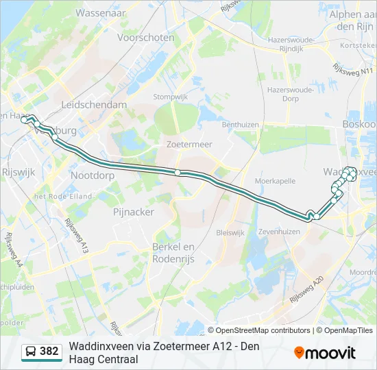 382 Bus Line Map
