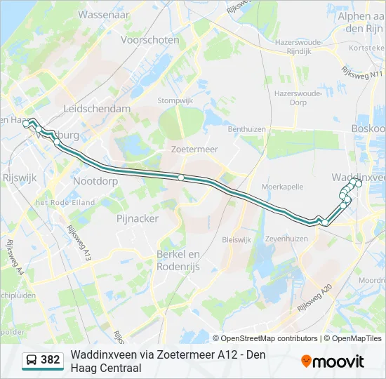 382 Bus Line Map