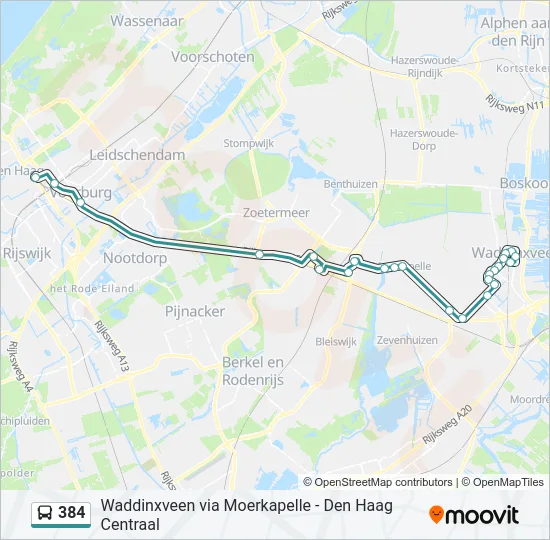 384 Bus Line Map